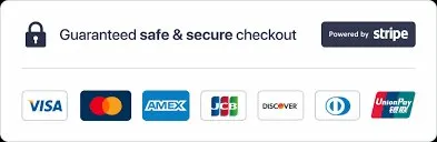 Guaranteed safe & secure checkout — Powered by Stripe